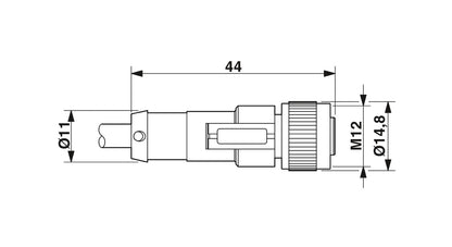 SAC-4P- 5,0-PVC/M12FS - Sensor/actuator cable