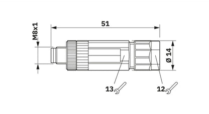 SACC-M 8MS-3PL-M - Connector
