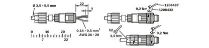 SACC-M 8MS-3PL-M - Connector