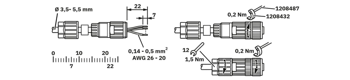 SACC-M 8FS-3PL-M - Connector